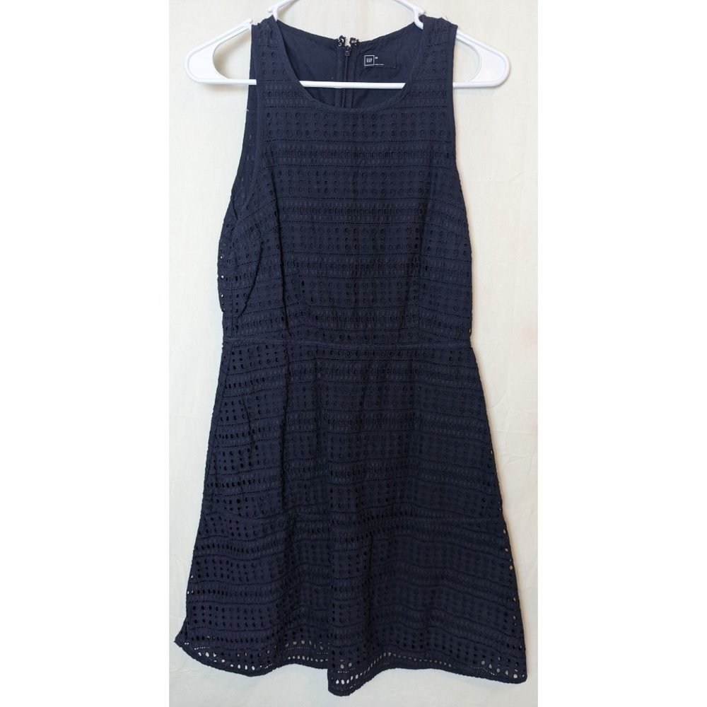 GAP Dark Blue Eyelet Mini Dress